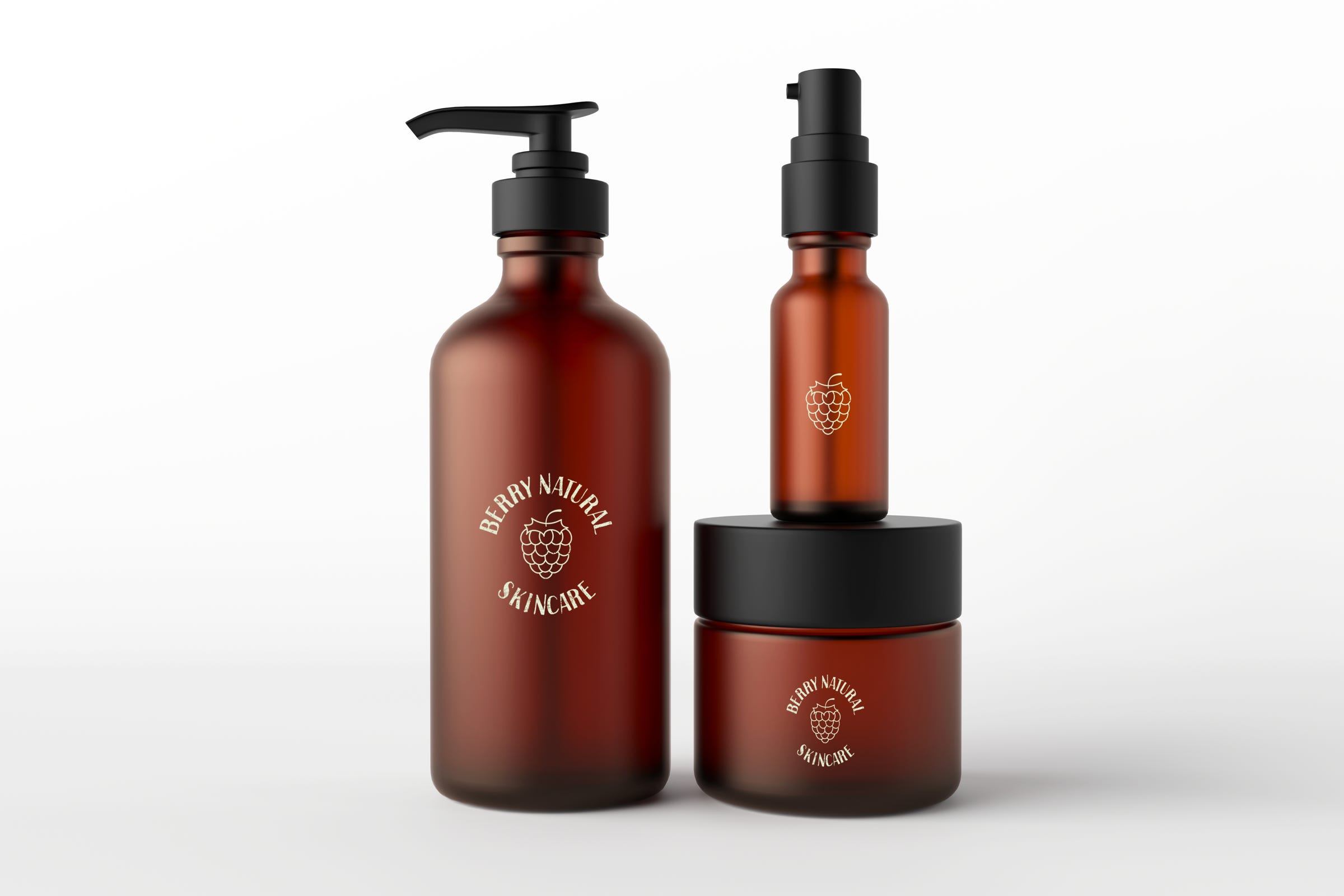 Berry Natural Skincare - Bottle Mock Up Design