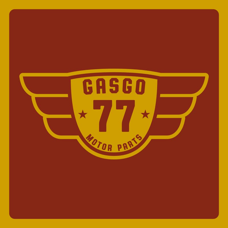 GasGo 77 Retro Badge Logo Design