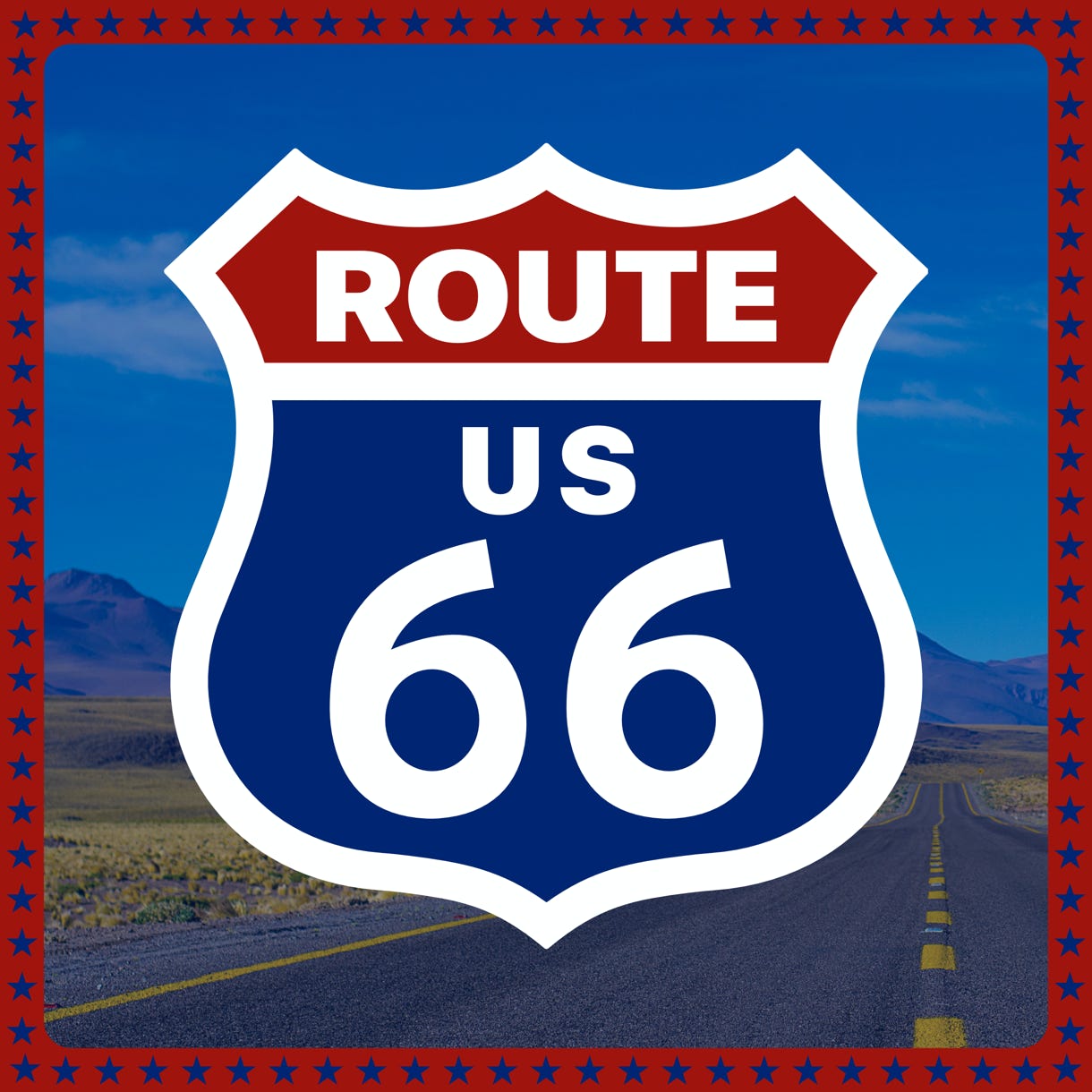 Route 66 - Born to be Wild Logo Design with Background
